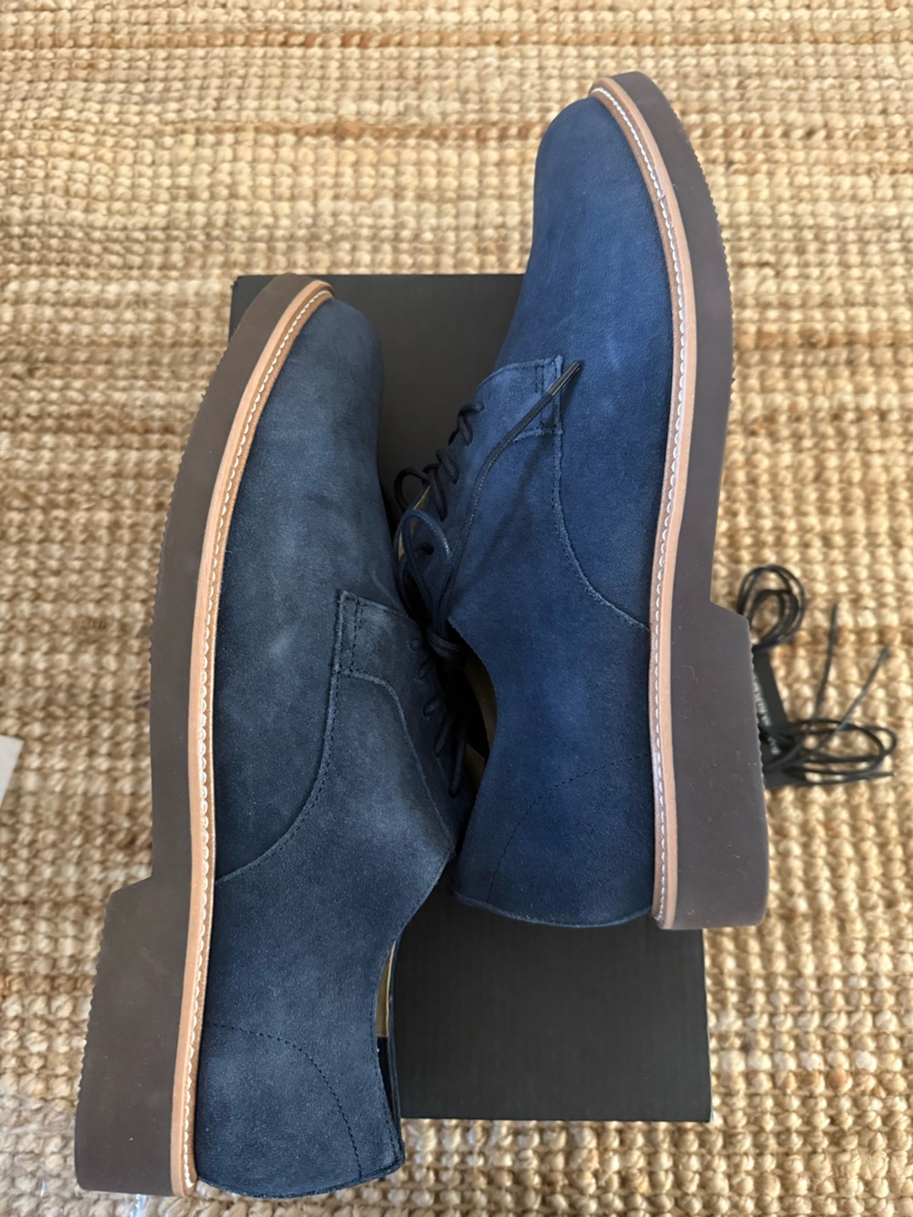 Banana Republic Mens Navy Suede NYLE Size 12 NWT